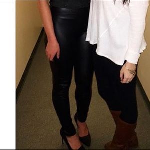 Akira Chicago faux black leather leggings size M